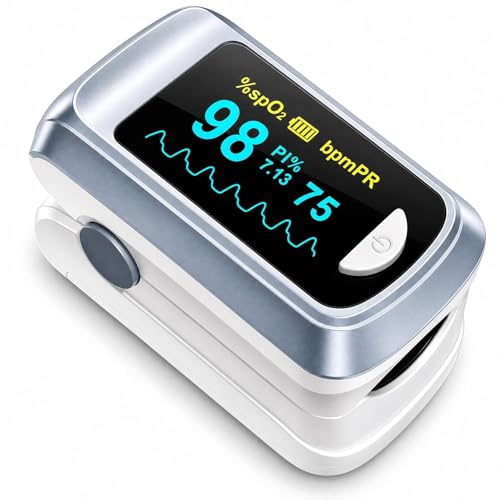 Healthtree JKS50B Pulse Oximeter Fingertip - Blood Oxygen monitor Fingertip with Perfusion Index,...