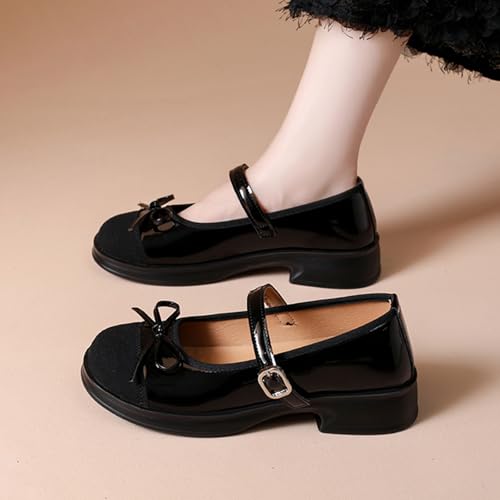 Mary Jane Shoes Women Flats - Women Low Heel Chunky Pumps - Ladies Round Toe Mary Jane Flats Shoes3