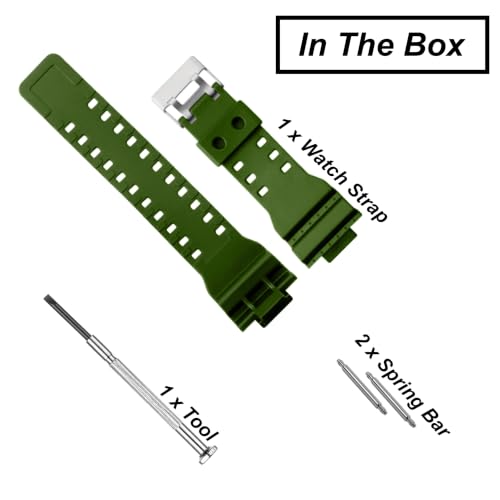 Image of DBLACK ''CDS3'' 16MM Resin Watch Strap / / Best Replacement, Compatible Strap with CASI0 Gshock GD-120, GA-100, GA-110, GA-100C & Other Model Watches