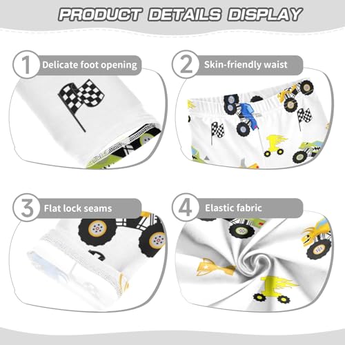 Truck Cartoon Girls Leggings,Workout Leggings for Girls Toddler Athletic Legging Size for 3-10T3