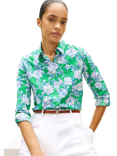 tommy hilfiger dress shirts women Women's Regular Cropped Oxford Long Sleeve Button Up Shirt, MID Blue 36 : Clothing, Shoes & Jewelry Shirting made with Oxford cloth is soft Tommy Hilfiger Womens Cotton T-Shirt