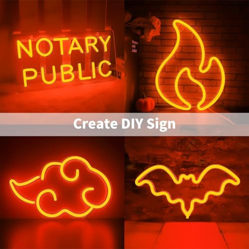 Image of Neon Strip Light, 13.1 feet, Flexible Silicone LED, IP65 Waterproof, with 12V Adaptor, for Bedroom, Gaming Room & Home Decor | 4 Meter | Orange