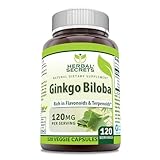 Herbal Secrets Ginkgo Biloba Supplement 120mg 120 Capsules | Standardized to Contain 24% Ginkgo Flavone Glycosides | Non-GMO | Gluten Free | Made in USA