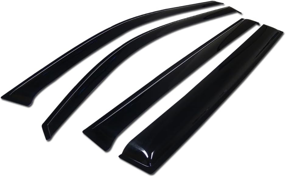 4PCS Smoke Window Visors Front & Rear Deflector Sun/Rain Guards Compatible with 2008-2013 Toyota Highlander | Durable Acrylic Vent Shades Reduce Wind Noise, Improve Airflow & Weather Protection