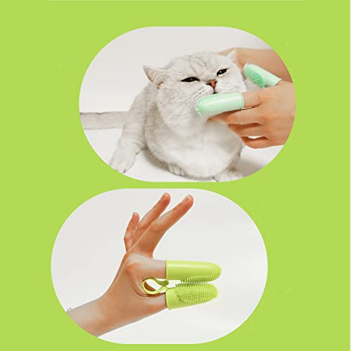 Image of 2 Pack Dog & Cat Toothbrush, Finger Toothbrush Kit,135ºSurround Fine Soft Bristles,Double-Finger Toothbrush Dental Care, Easy Teeth Cleaning for Dogs,Puppies, Cats and Small Pets
