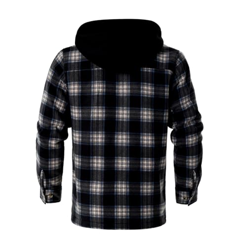 Image of LeeHanTon Mens Flannel Jackets Sherpa Lined Fleece Zip Up Winter Warm Workout Plaid Sweatshirt with Hood