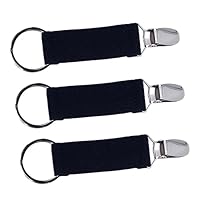 Healvian Lot De 3 Clips De Rangement pour Chapeau Noir pour Hommes Et Adultes Universels Coupe-Vent pour Voyage Randonnée Accessoire en Polyester Et Élastique