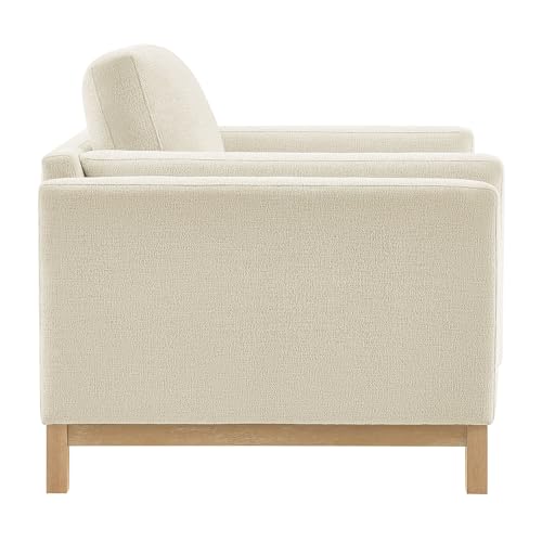 Sillón acogedor chenille marfil moderno miniatura 5