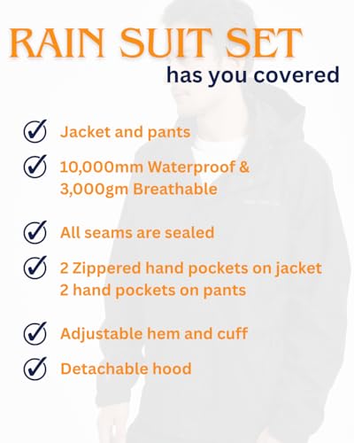 Acme Projects Women's Rain Suit (Jacket + Pants), 100% Waterproof, Breathable, Taped Seam, 10000mm/3000gm, YKK Zipper2