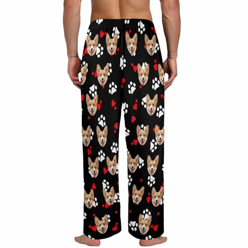 Custom Mens Pajama Pants Personalized Casual Pj Bottoms with Photo Face Sleepwear Pants for Men Christmas Holiday3