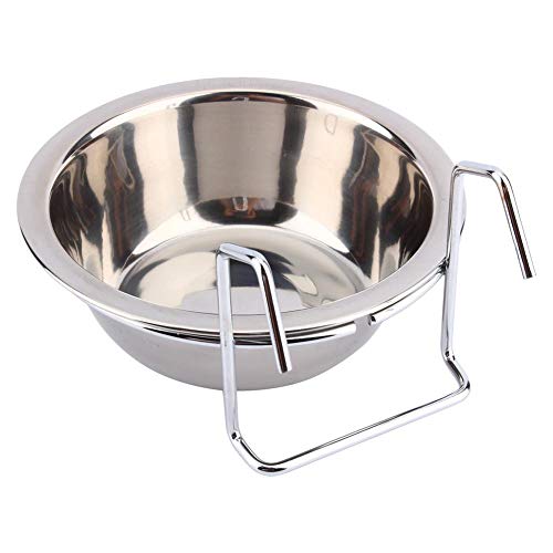 Yosoo Wasser-Schüssel mit Edelstahl-Haken zum Füttern von Haustieren, Hase, Vogel, Katze, Hund, Welpe, für Lebensmittel, geeignet für Hundekäfig, mit Klemmhalterung