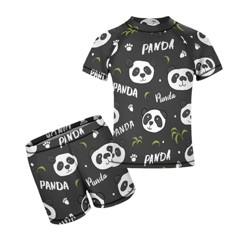 Cute Panda BearChildren's Swimsuits Boys Two Piece Suit10-12Y（150cm）