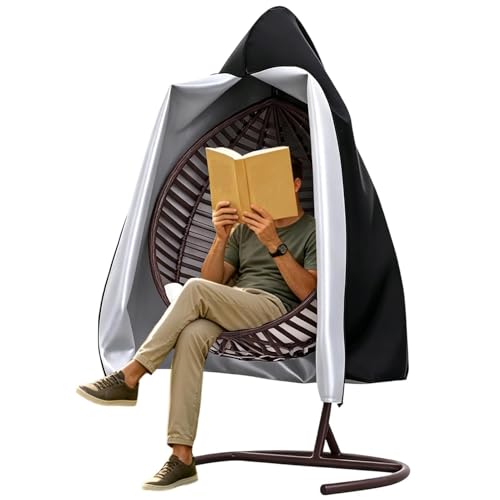 Funda para silla de exterior, protector de muebles antipolvo e impermeable con cordón, protector balancín | Para casa, apartamento, casera, patio, porche, terraza, café