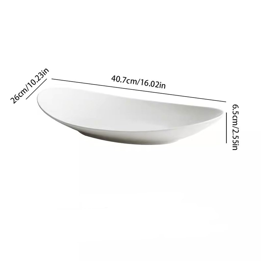 TEESONG Speiseteller Teller Teller Weiß Porzellan Nordic Fish Plate Gedämpft Fisch Teller Home Light Luxus Dish Plate Hotel Restaurant Geschirr Teller Teller Stapelbar Speiseteller