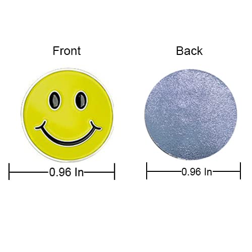 Image of Golf Ball Markers Assorted Patterns Value Pack of 12 Golf Gifts, Golf Cap Clips and Divot Repair Tools Parter Accessories Sets for Men Women Kids Golfer(12 Smiling face)
