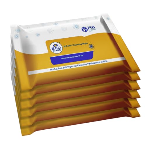 Image of Soft Skin Cleansing Wipes | Alcohol-Free Wet Wipes for Adults | Bed Bath Wipes for Patient Care | Face, Hands & Body Cleansing Wipes | Gentle Skin Cleaning & Moisturizing | Paraben Free Disposable Wipes | 10 Wipes Per Pack