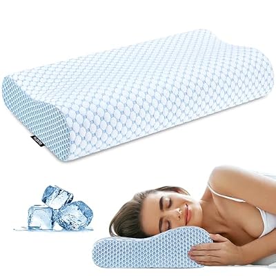 Cervical Pillow for Neck Pain Relief, Contour Memory Foam Pillows for Sleeping, Ergonomic Pillow Adjustable Orthopedic Cooling Pillow Bed Pillow Neck Support for Side Back Stomach Sleepers(Blue)