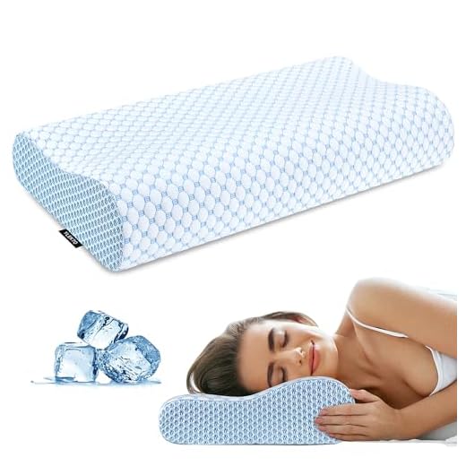 Cervical Pillow for Neck Pain Relief, Contour Memory Foam Pillows for Sleeping, Odorless Ergonomic Pillow Adjustable Orthopedic Cooling Pillow Bed Pillow Neck Support for Side Back Stomach Sleepers