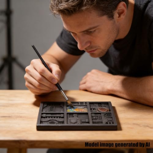 Image of Dry Brush Palette for Miniature Painting 6 Texture Dry Brush Plate