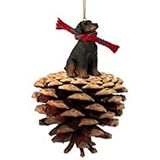 Doberman Pinscher Red w/Uncropped Ears Pinecone Pet Ornament