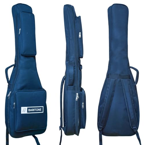 Image of Baritone Electric Guitar Gig Bag 12MM Padded with Adjustable Shoulder Straps (Blue)
