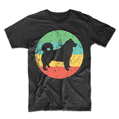 Alaskan Malamute Shirt - Retro Alaskan Malamute Dog T-Shirt, XL Black