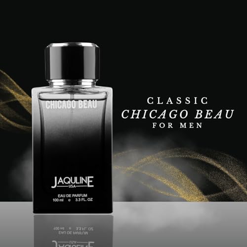 Image of JAQULINE USA Chicago Beau Premium Long Lasting Perfume | Men Women | Woody, Citrus & Musky | Sophisticated Versatile Fragrance - 100ml