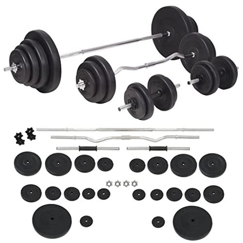 vidaXL Gewichtenbank met gewichtenrek en halterset 120 kg - Image 8