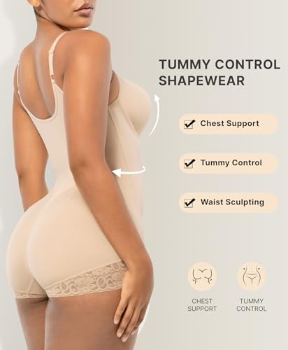 Image of SHAPELLX Faja Body Shaper for Women, Zipper Shapewear Bodysuit