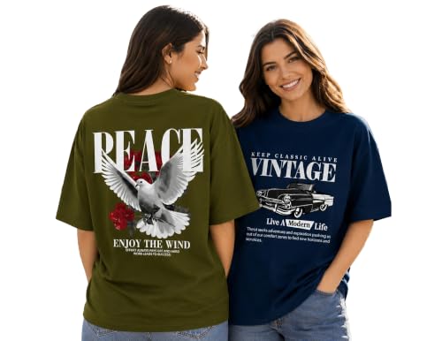 Image of AUSK Womens Cotton T-Shirts || Oversized T Shirts
