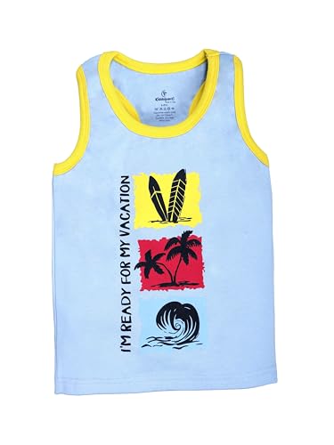 Image of KiddoPanti Girls Chest Printed Sleeveless Rib Racer Back Tank Top