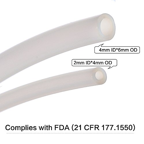 PTFE Teflon tubing 5ft- 2mm ID X 4mm OD for 1.75 Filament Bowden 3D Printer -Allen Tech PTFE Teflon Tube