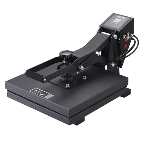 Presse à chaud 38x38 cm pour sublimation textile et personnalisation de T-shirts noir