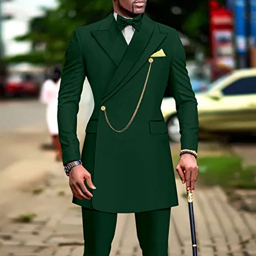Men`s Suits Slim Fit Blazer and Pants Set Dashiki Outfits with Bow Tie Chain Kerchief African Clothes Wedding2