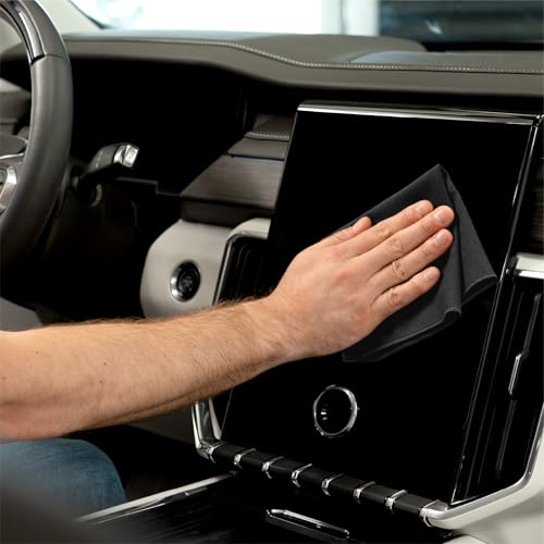 S&T INC. Handkerchief for Sweat, Microfiber Towel for Face, Glasses, Gym Bag, and Travel Essentials, Sweat Body Wipes, 10 Inches by 10 Inches, Black, 6 Pack