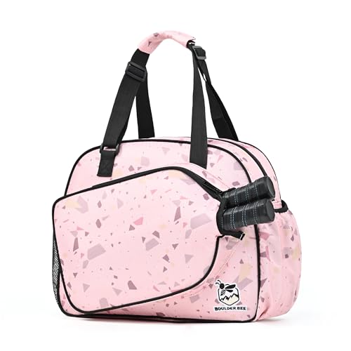 Image of Boulder Bee Pickleball Bags, Premium Pickleball Tote Bag for Girls, Women's Hand /Shoulder Gym Bag w Water Bottle Holder, with Pickleball Racquet /Paddle Holder