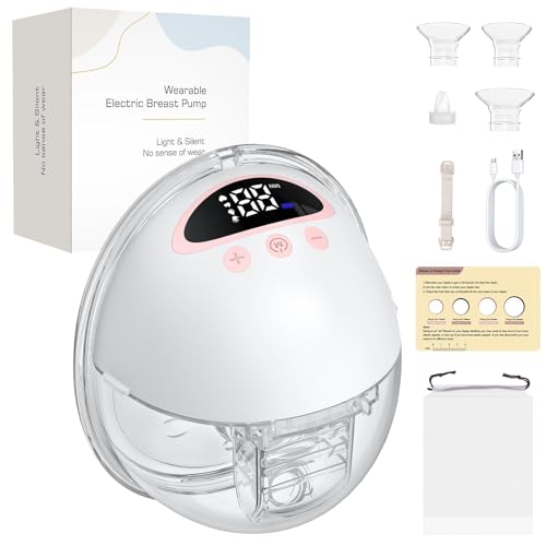 FUNYKICH Sacaleches Eléctrico Manos Libres con 4 Modos y 12 Niveles,223g Ligero Extractor de Leche Materna con Bridas 17/19/21/24mm,sin BPA,Ultra Silencioso,para Mamás en Casa, Oficina o Viajes
