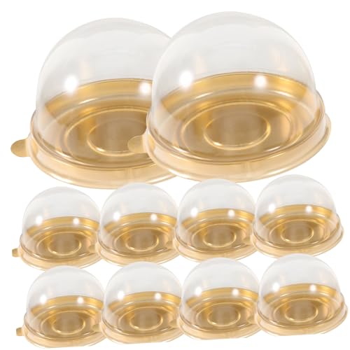 OKUMEYR 50Pcs Cake Packing Cases Individual Cupcake Boxes with Lids Transparent Bakery Boxes for Muffins Treats and Pastries for Parties and Desserts