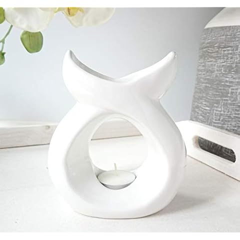 Escential Living Serenity Ceramic Oil Burner White 15cm Cover