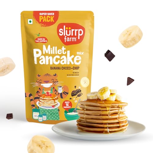 Image of Slurrp Farm Banana Choco Chip Millet Pancake Mix | Super Saver Pack | 300g