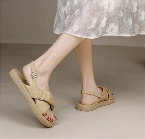 Women's Flat Sandals Open Toe Low Slip On Ankle Strap Casual Flat Sandals For Dressy Forma Daily Work Party Wedding2