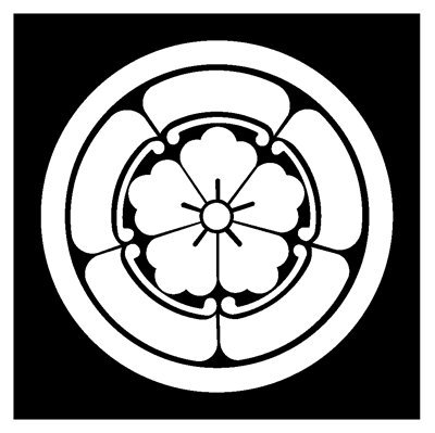 Amazon.co.jp: カッティングステッカー 家紋110 丸に五瓜に唐花 20cm