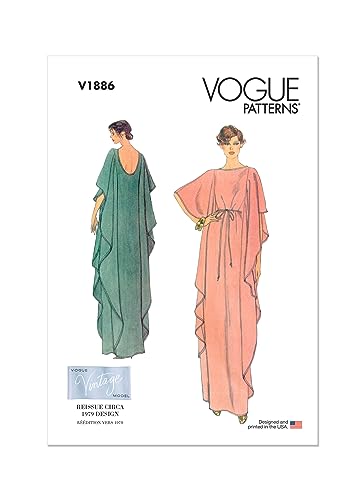 Vogue Patterns V1886A Misses Dress A (XS-S-M-L-XL-XXL), XS, S, M, L, XL, XXL
