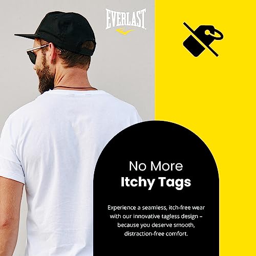 Everlast 6-Pack Men's Essential V-Neck Undershirts – Breathable, Tagless, Cotton Mens T Shirt – T Shirts for Men Pack4