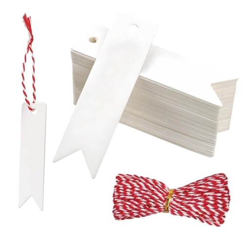 Geschenkanhänger Weiß zum Beschriften 100 Stk Klein Geschenk Etiketten Anhänger Kärtchen zum Beschriften für Hochzeit Geburtstag Weihnachten