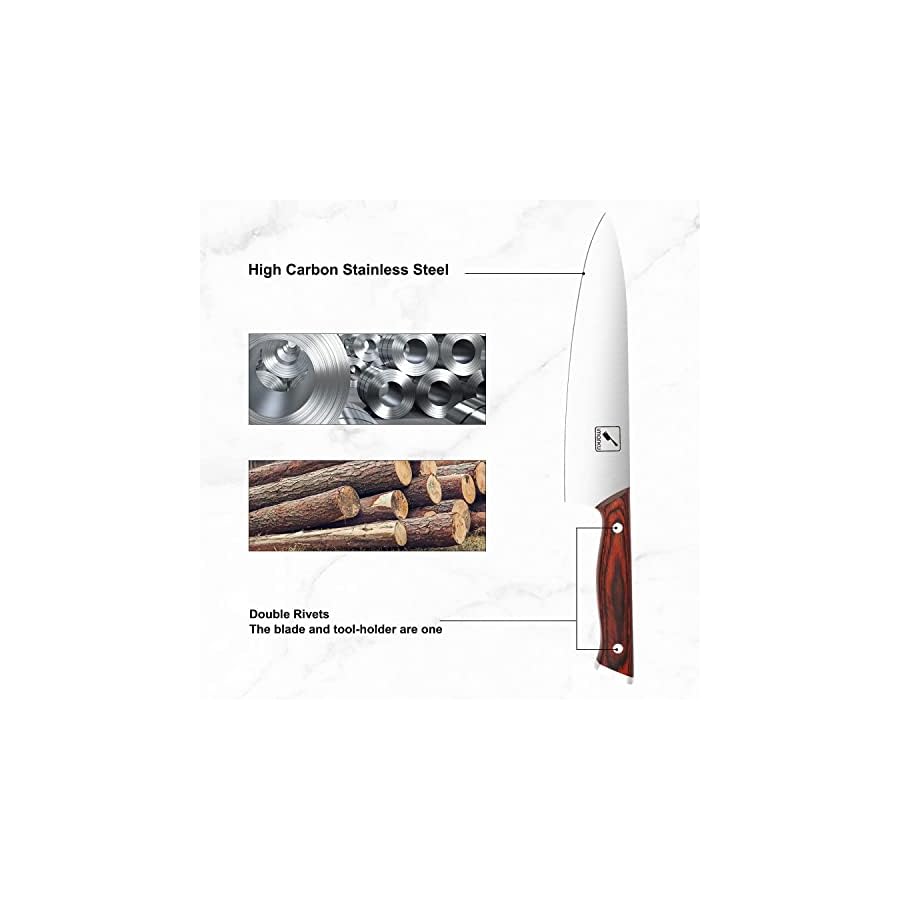 Kitchen Knife Set with Block,imarku 16-Piece Professional Knife Sets,Japanese Chef Knife Set German High-Carbon Stainless Steel Knives Set with Knife Sharpener