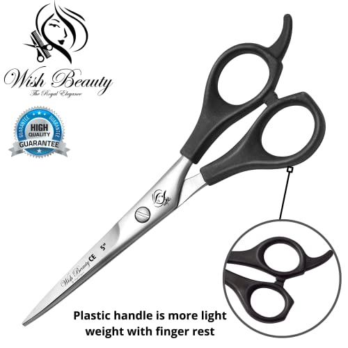 wishbeauty Hair Dressing Scissor Professional, Stainless Steel Hair Cutting Shears for Salon Barbers Men, Women, Children - 5 inch - Image 2