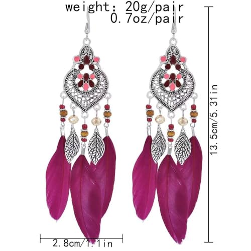 Plume d'oreille bohème diamant géométrique irrégulier et design rétro u