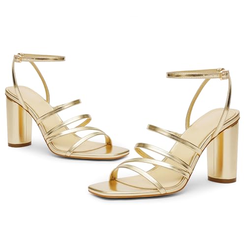 Women Heeled Sandals Square Open Toe Block High Heels Strappy Chunky Heels Ankle Strap Sandals Comfort Dress Party Prom Shoes3