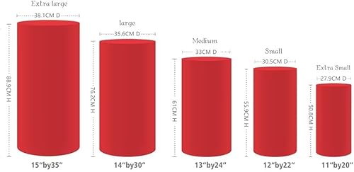 Miniatura 7 de Iydamc Juego de 5 fundas de elastano para pedestal cilíndrico, color verde oliva, para mesas cilíndricas redondas, fundas para soporte de exhibición